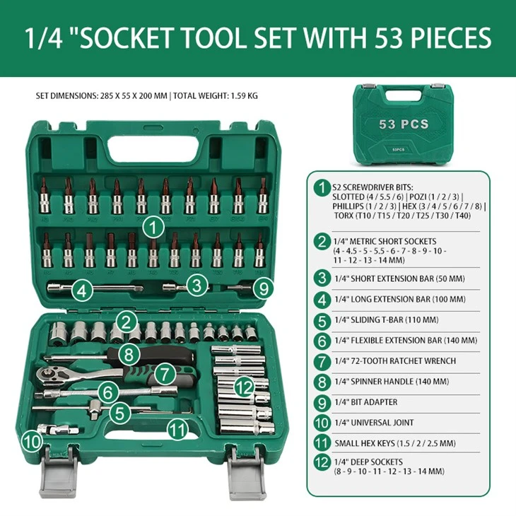 Multifunctional Socket Wrench Teeb 1/4 "53PCS