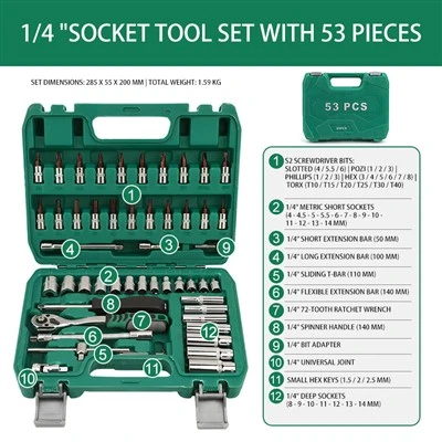 Multifunctional Socket Wrench Teeb 1/4 "53PCS